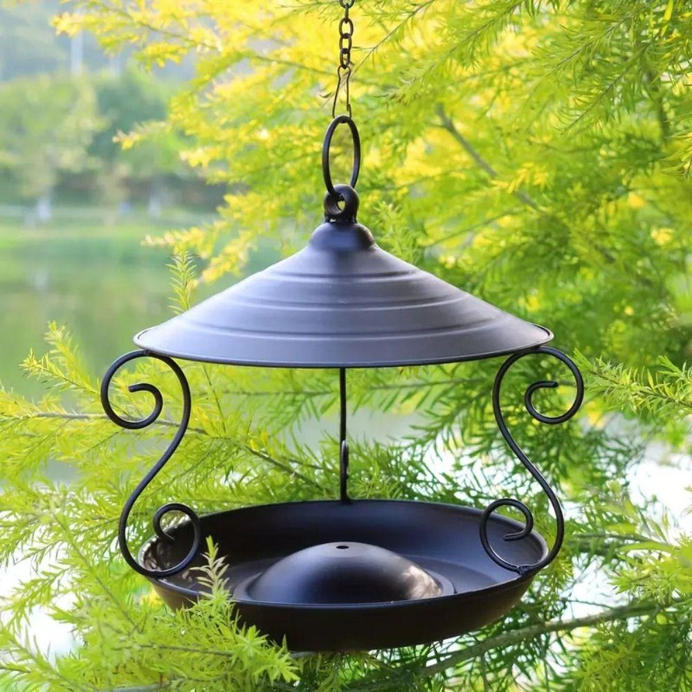 Rainproof Bird Food Dispenser Iron Bird Feeding Tray Garden Decor Bird Feeder  Hummingbird