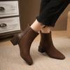 Fashion 2024 Autumn Winter Women Boots Square Toe Chunky Heel Women Shoes Ankle Boots for Women Winter Platform Suede Shoes Zapatos