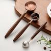Кофейная ложка-бармен с деревянной ручкой и металлической чашей для доступа к глубоким банкам, переноса зерен и использования на кухонной полке для дома