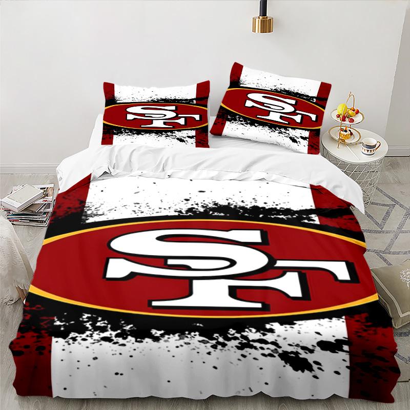 Vintage 49ers Football Bedding Set 3pcs, High Quality Bedding Set Including 1pc Duvet Cover And 2pcs Pillowcases for Bedroom, Dormitory Gift
