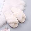 Fashion NEW Design Women Winter House Furry Slippers Women Cross Fluffy Fur Home Slides Flat Indoor Floor Shoes Ladies Flip Flops