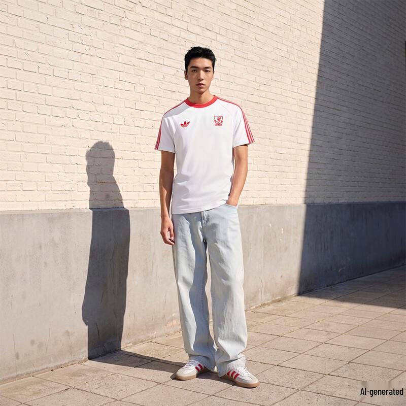 adidas Мужская ретро футболка с коротким рукавом Ливерпуль