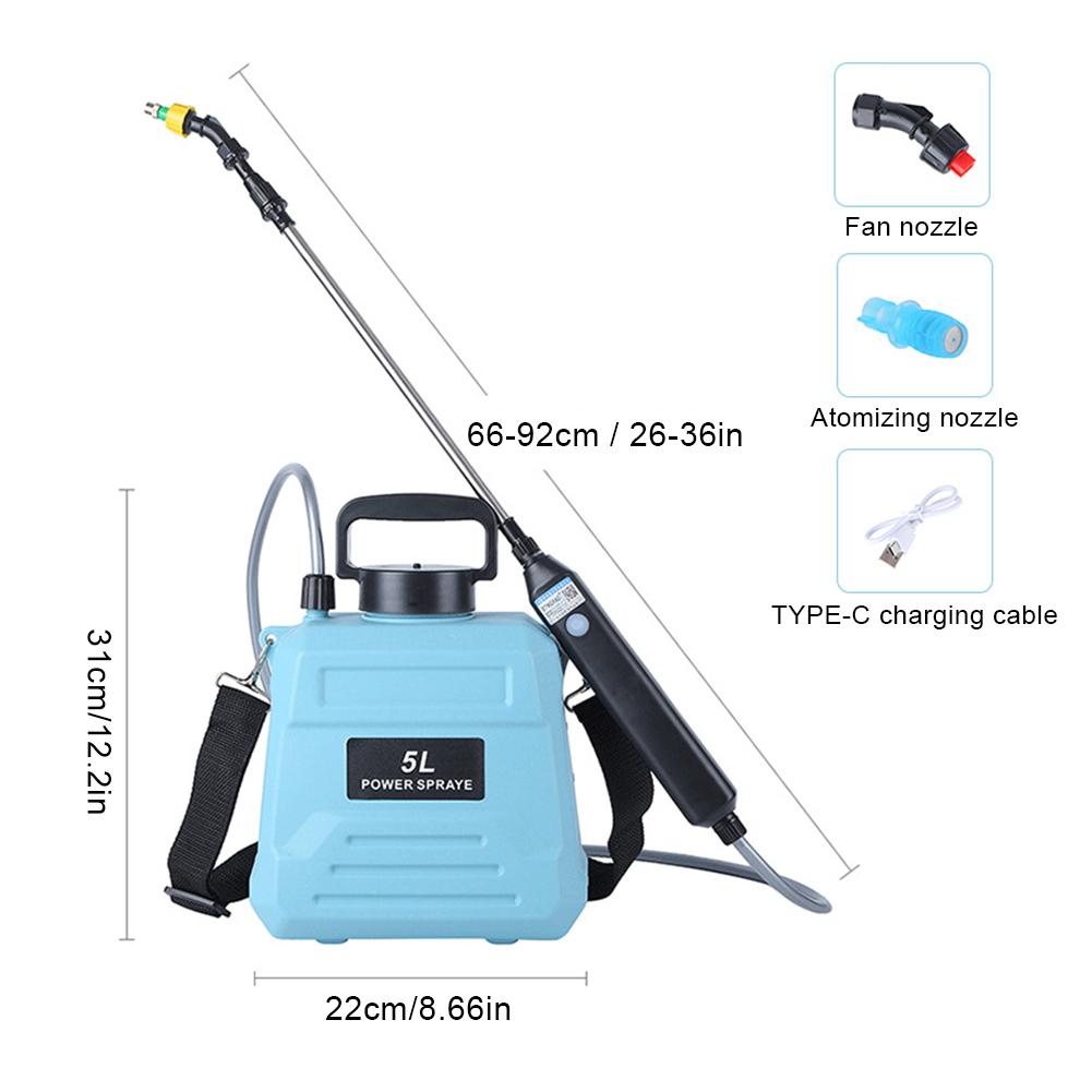Электрический распылитель 5 л, лейка с пистолетом-распылителем, работающий от аккумулятора, автоматический садовый инструмент для полива растений Mister с зарядкой от USB