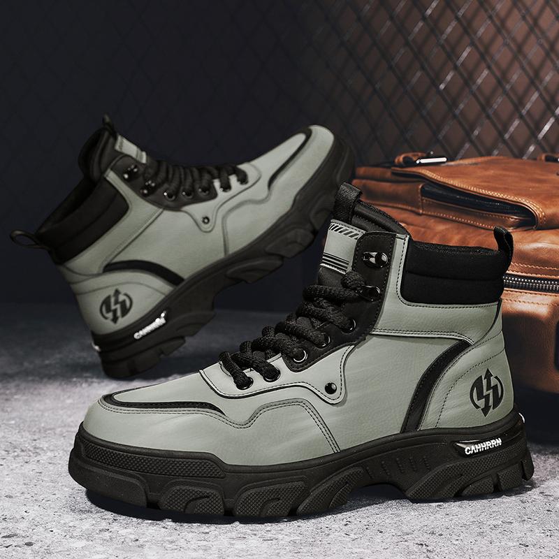 Новые модные осенние и зимние мужские высокие ботинки martin для студентов, трендовые рабочие туфли на мягкой подошве для мальчиков, кроссовки Martin с защитой труда