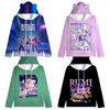 Huntrix Girl Cat Ear Hooded Cartoon KPop Demon Hunters Drawstring Thick Pullover Zoey Rumi Mira Mid Length Warm Hoodie