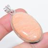 Natural Orange Aventurine 925 Sterling Silver Jewelry Pendant 2.17" Y6b57