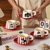 Schnauzer Ceramic Coffee Cup Saucer High Value Holiday Souvenir Set Cartoon Puppy Cup Water Cup Event Gift