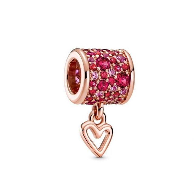 Розовое золото, сверкающее всевидящее око, тигр, фламинго, очаровательная бусина, подходит для оригинального модного браслета, ювелирные изделия своими руками для женщин