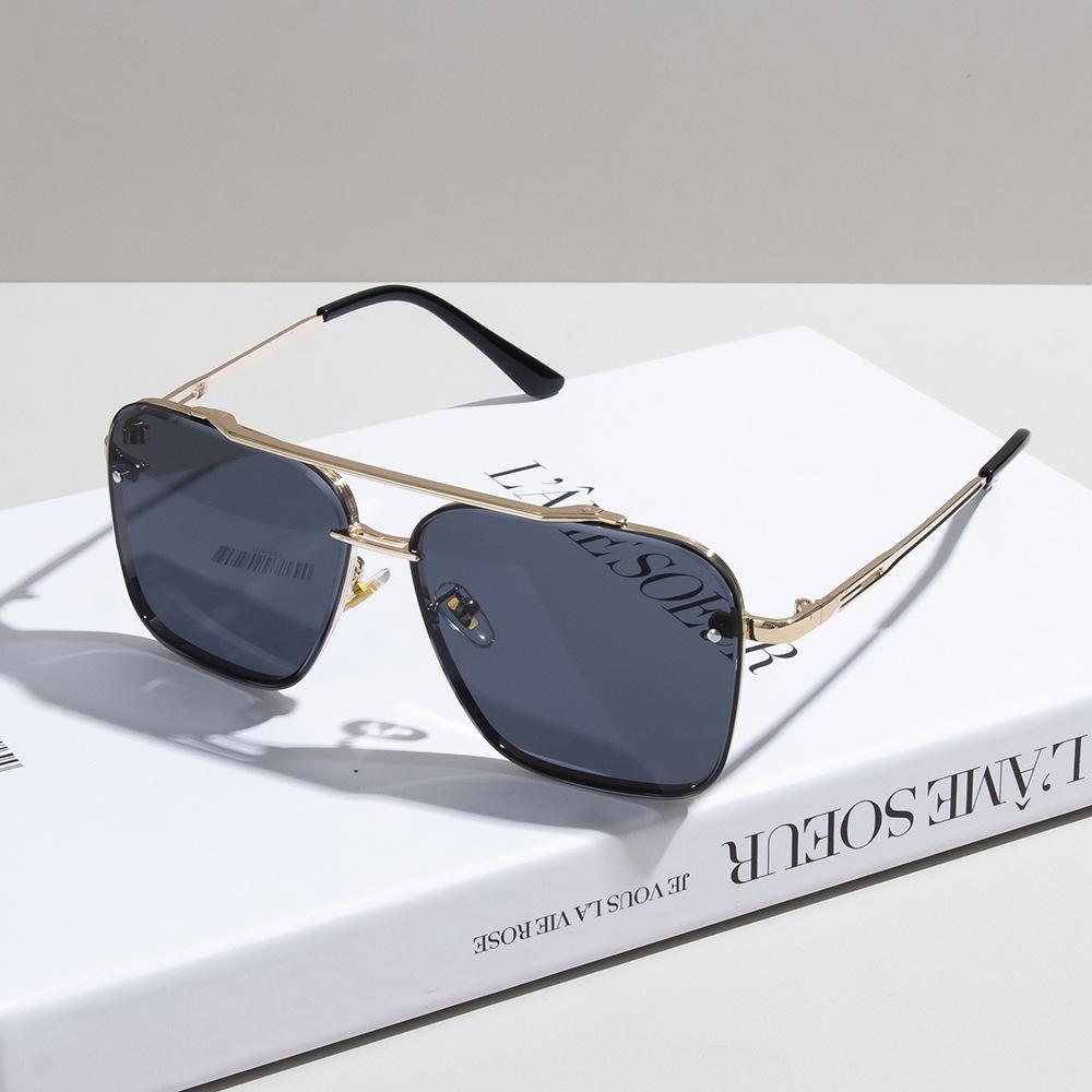 Модные квадратные солнцезащитные очки мужские винтажные с большой оправой женские с градиентными линзами солнцезащитные очки люксовый бренд металлические панк очки