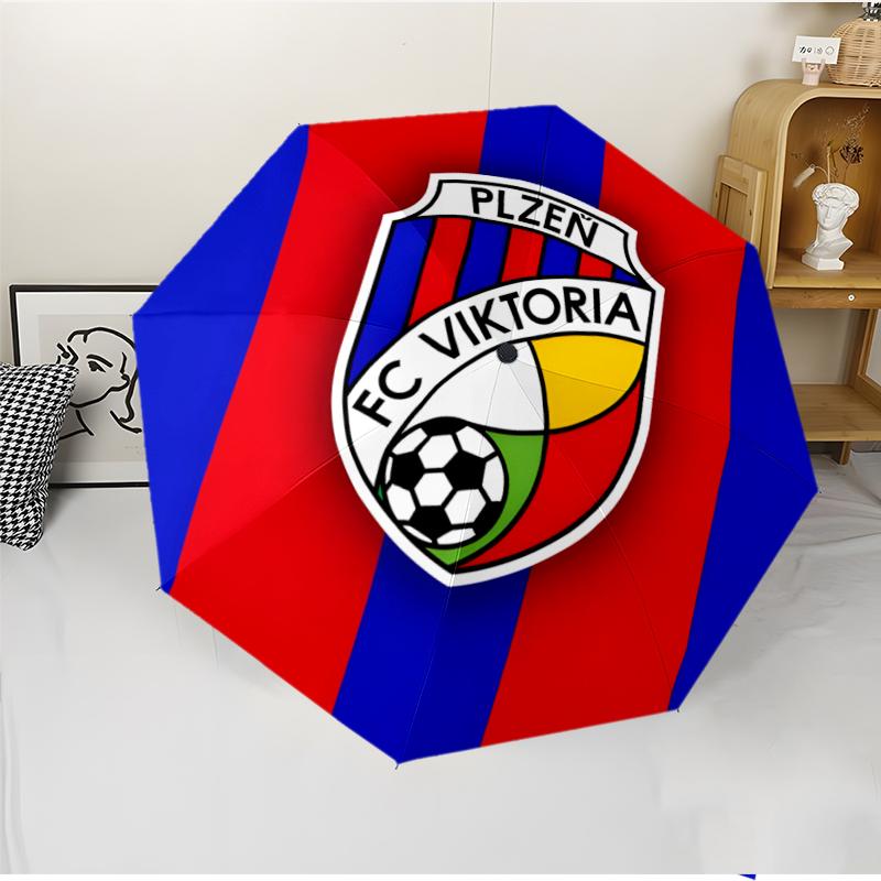 FC Viktoria Fashionable Automatic Opening/Closing Folding Umbrella. Portable and Foldable, Ideal for Gift, Travel, and Daily Use.