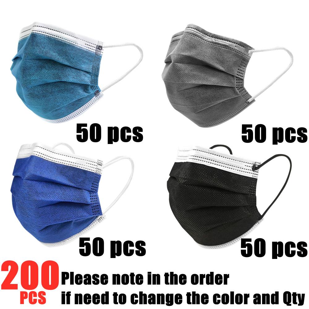 Маска с активированным углем, 10-200 шт., 4-слойный респиратор, маска для взрослых, пылезащитная маска для рта, одноразовые маски для здоровья CE