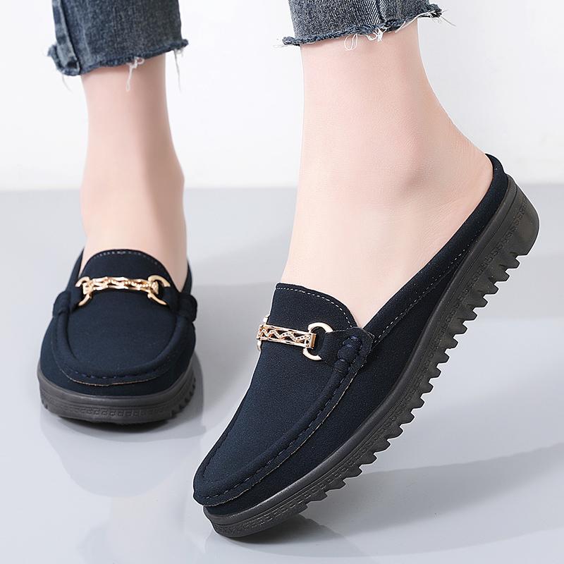 Женские тапочки на плоской подошве, мокасины для вождения, повседневные летние прогулочные туфли в стиле минимализма для мам, большой размер