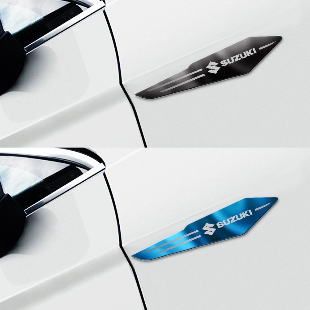 2Pcs Car Emblem 3D Reflective Side Wing Fender Stickers Accessories For Suzuki New Alto Swift Strom Tianyu Shangyue Ruiqi Baleno