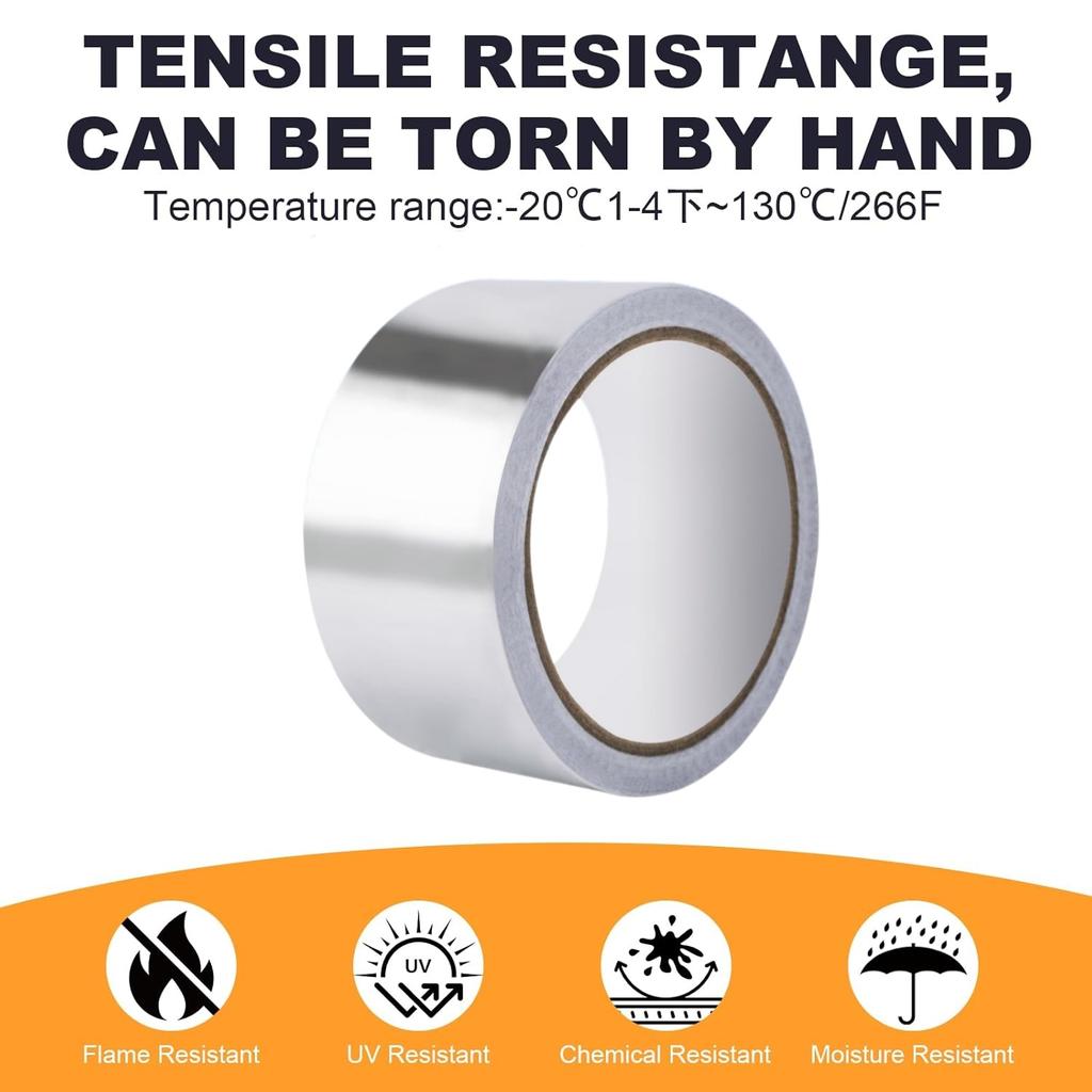Алюминиевая фольгированная лента серебристая термостойкая герметичная клейкая заплатка для ремонта защита от протечек клейкая лента для воздуховодов кухонные водонепроницаемые наклейки