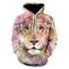Весенне-осенний принт льва с 3D принтом для мужчин и женщин, пуловер с капюшоном, топы, мужская толстовка, повседневная куртка, большие размеры, модный спортивный костюм