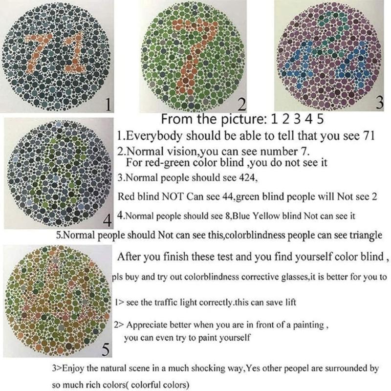 Glasses for People with Red-green Color-blindness Daltonism and Color Weakness Half Frame 2-sided Coating Lenses