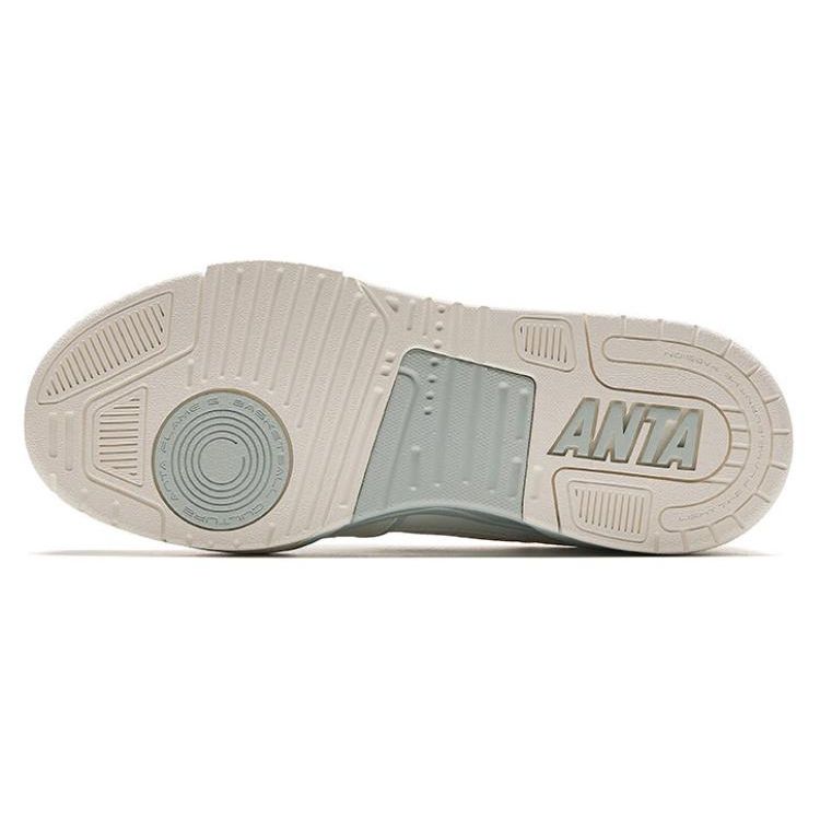 ANTA Women's Retro Platform Casual Skate Shoes Off White Light Grey 122428081-1