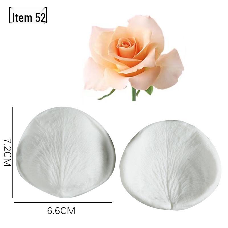 Силиконовая форма для мастики - Набор лепестков и листьев, пищевая, для тиснения на дереве и цветах.