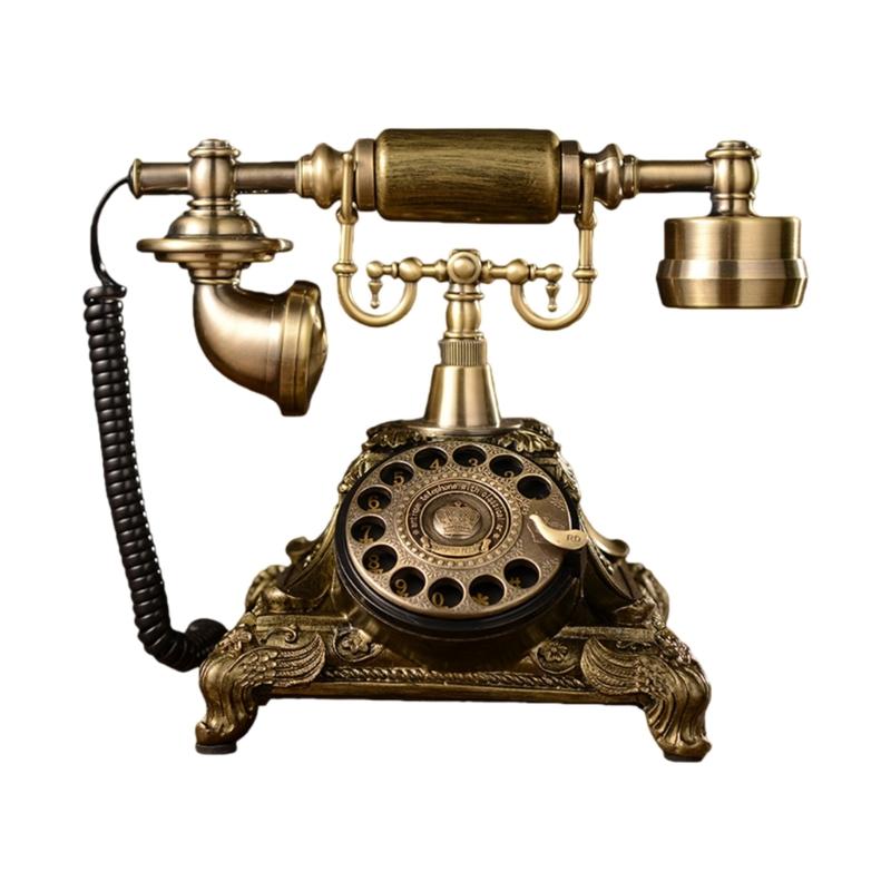 Классическая ретро модель телефона-реплики из смол с дисковым набором для декора стола, полки, фотосъемки
