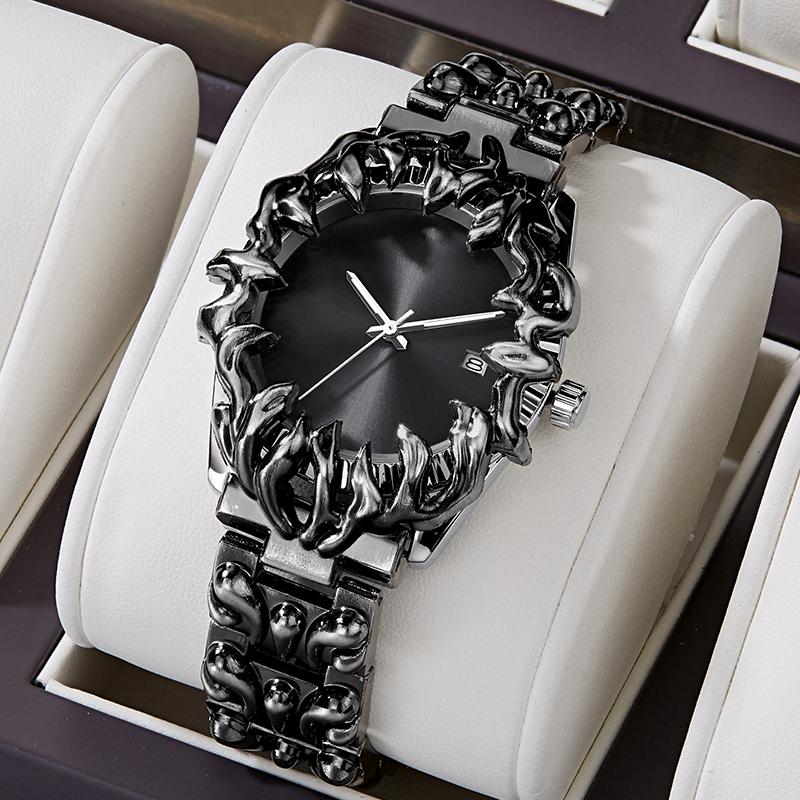 Vintage Y2K Men Watch Alabaster European And American Trendy Fashion Style Alien Paw Design Waterproof Men Quartz Watch