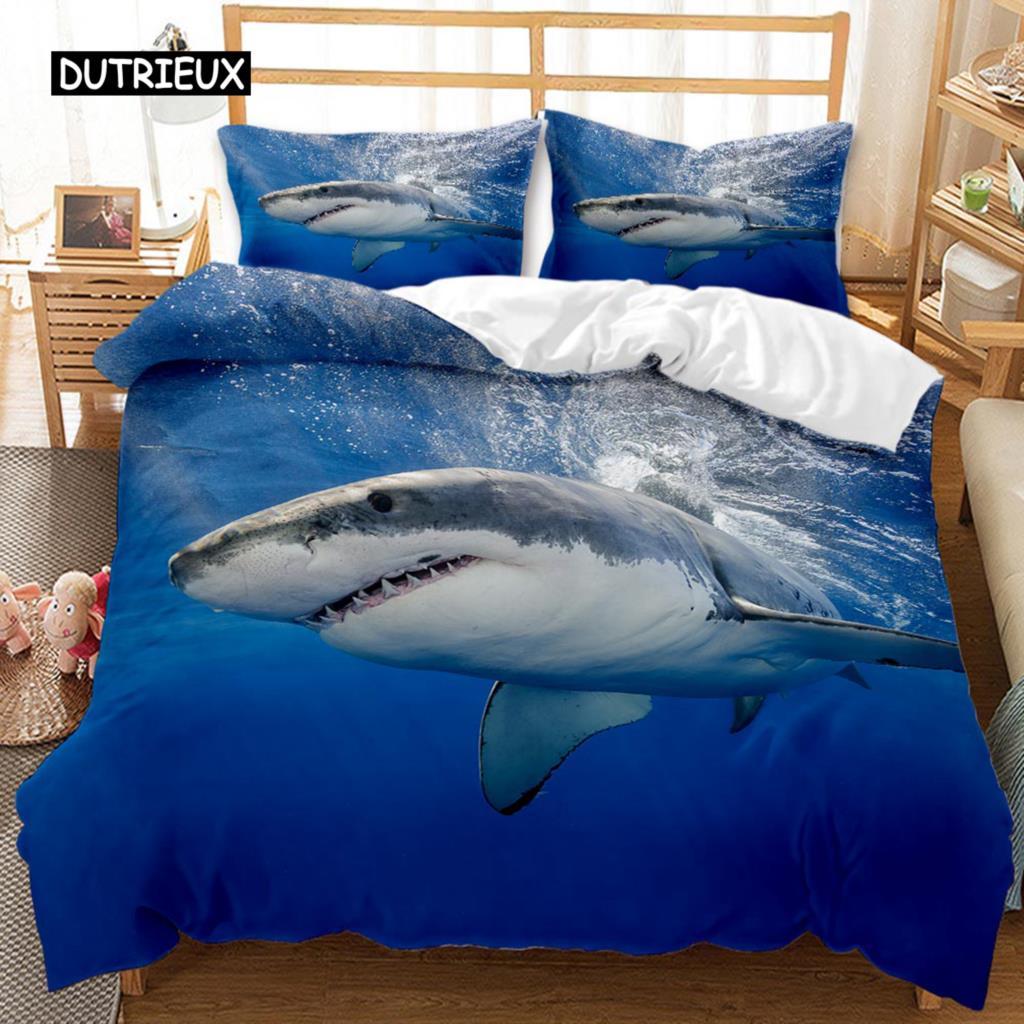 Комплект постельного белья «Морская жизнь» с изображением светящейся медузы, комплект постельного белья из полиэстера с изображением тропической морской рыбы под морем «Морская жизнь»