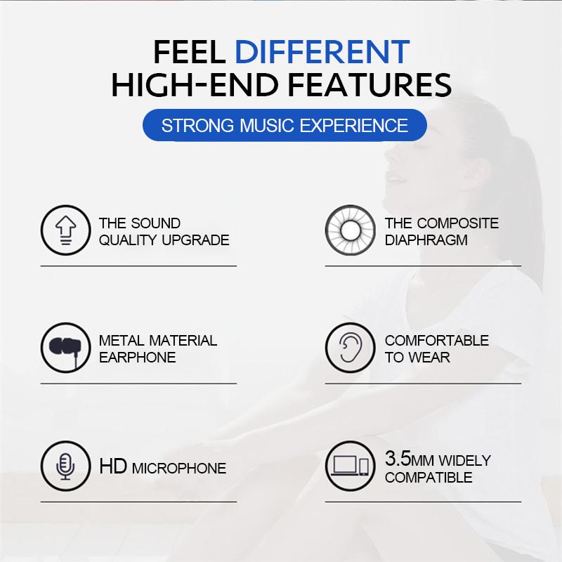 Проводные наушники Aux 3,5 мм, подключаемые наушники-вкладыши, спортивная стереогарнитура с шумоподавлением