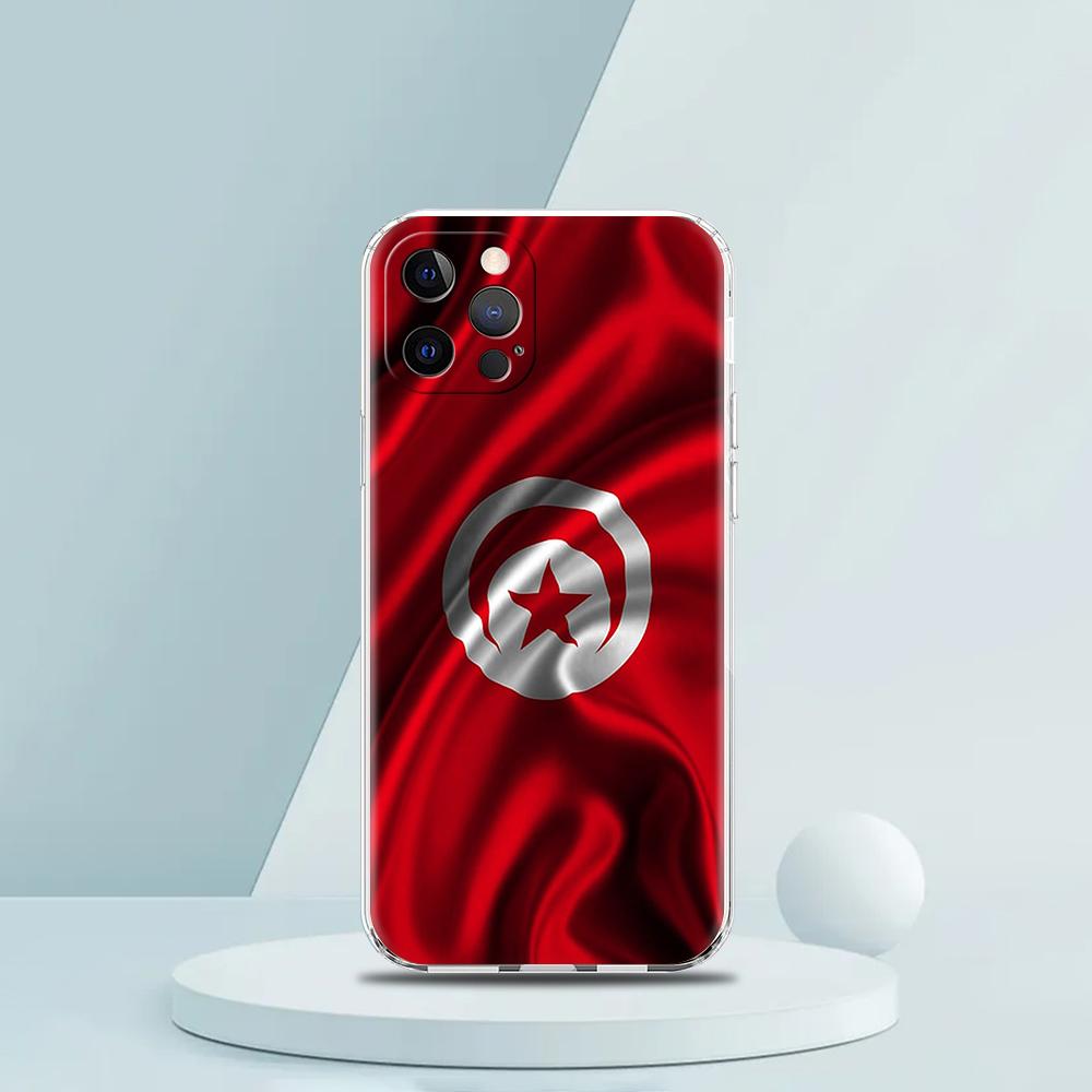 Tunisia Flag Phone Case for iPhone 16 15 14 13 12 Pro Max Transparent Soft for iPhone 11 Pro Max 7 8 Plus XS XR Shell Bags