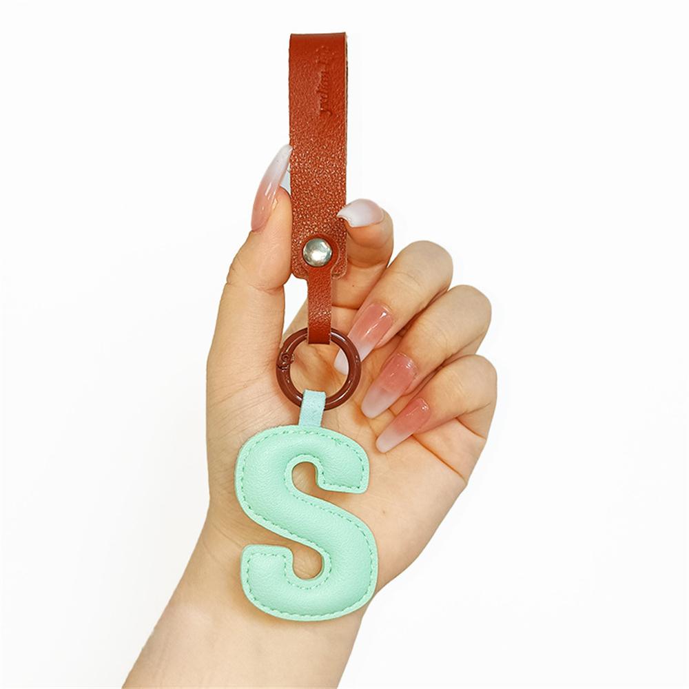 Creative PU Leather 26 Letter Keychains Fashion Alphabet Keyrings Handbag Ornaments Pendant Car Key Holder Accessories Gifts