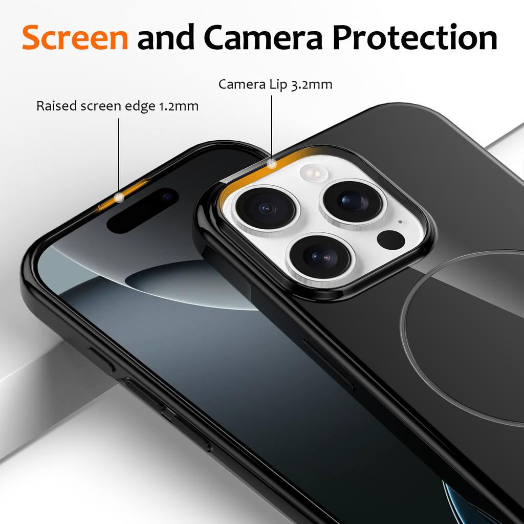 For iPhone 14 Pro Magnetic Case Compatible with MagSafe TPU Phone Back Cover with Lanyard