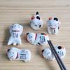 Creative Spoon Fork Rest Home Hotel Ceramic Japanese Chopsticks Holder Lucky Cat Cutlery Stand