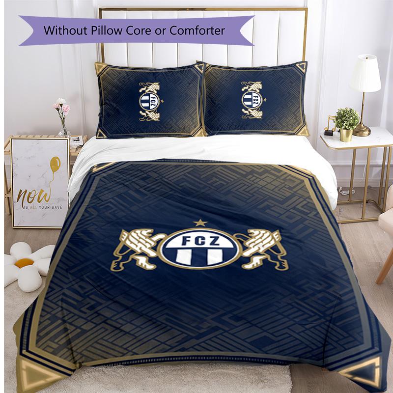 FC Zürich Printed 3PCS Bedding Set Breathable Duvet Cover with Pillowcases Decorative Bed Linen for Bedroom Home