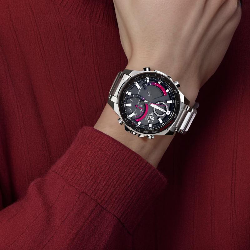 Casio EDIFICE Будильник с подключением к смартфону Календарь Солнечный кварцевый механизм Стальной ремешок Японские и корейские часы Мужские ECB-900YDB-1AJF