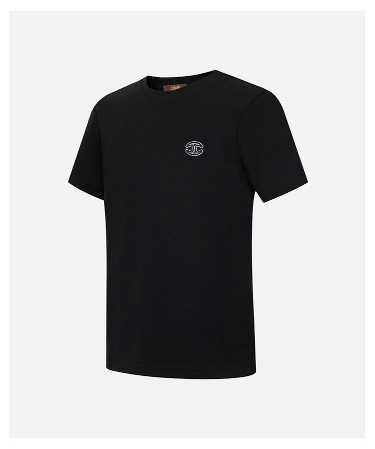 Men's Embroidered Logo Round Neck Short Sleeve T-Shirt
