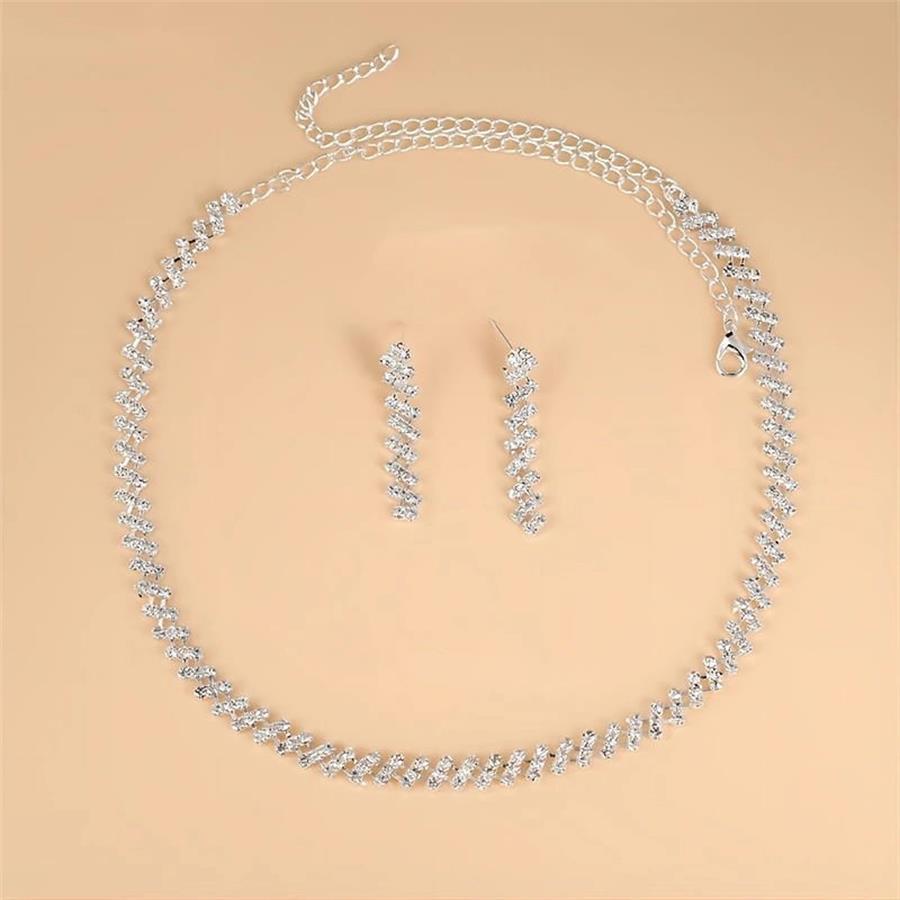 Super Luxury Claw Chain Necklace Earrings Set Dress Wedding Dress Versatile Accessories