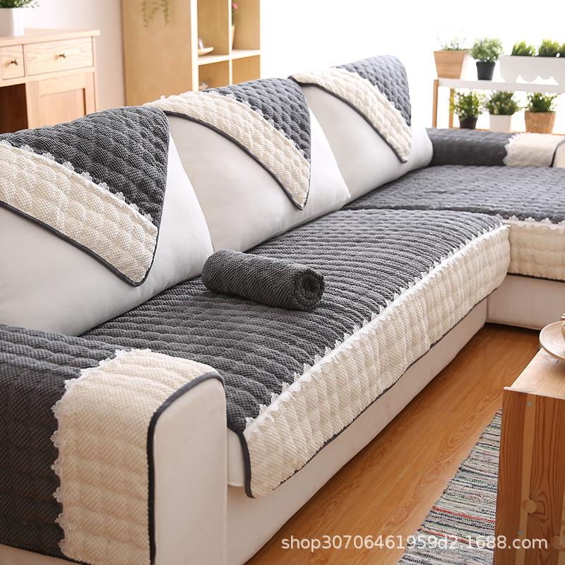 Подушка для дивана универсальная на все сезоны, утолщенная подушка сиденья, простой современный кожаный чехол для дивана всевключающий универсальный чехол ткань полотенце