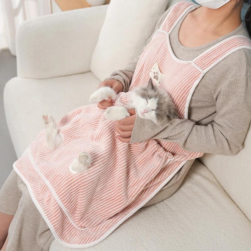 Petting Pet Travel Sleep Bag Cat Carrier Pouch Dog Puppy Bag Plush Outdoor Shoulder Bag Comfort Transport Bags for Cats Apron