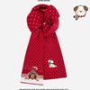 Korean Style Red White Cute Puppy Scarf Autumn and Winter New Style Gentle and Sweet Atmosphere Warm Knitted Small Scarf