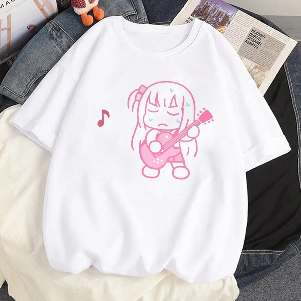 Новое аниме BOCCHI THE ROCK! Футболка Hitori Bocchi Женская Смешная Футболка Каваи Мультяшная Юникс Футболка Готическая Y2k Одежда Женская