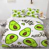 Cartoon Avocado King Queen Duvet Cover Fruit Funny Expression Bedding Set for Kids Teens Adult Green Quilt Cover with Pillowcase