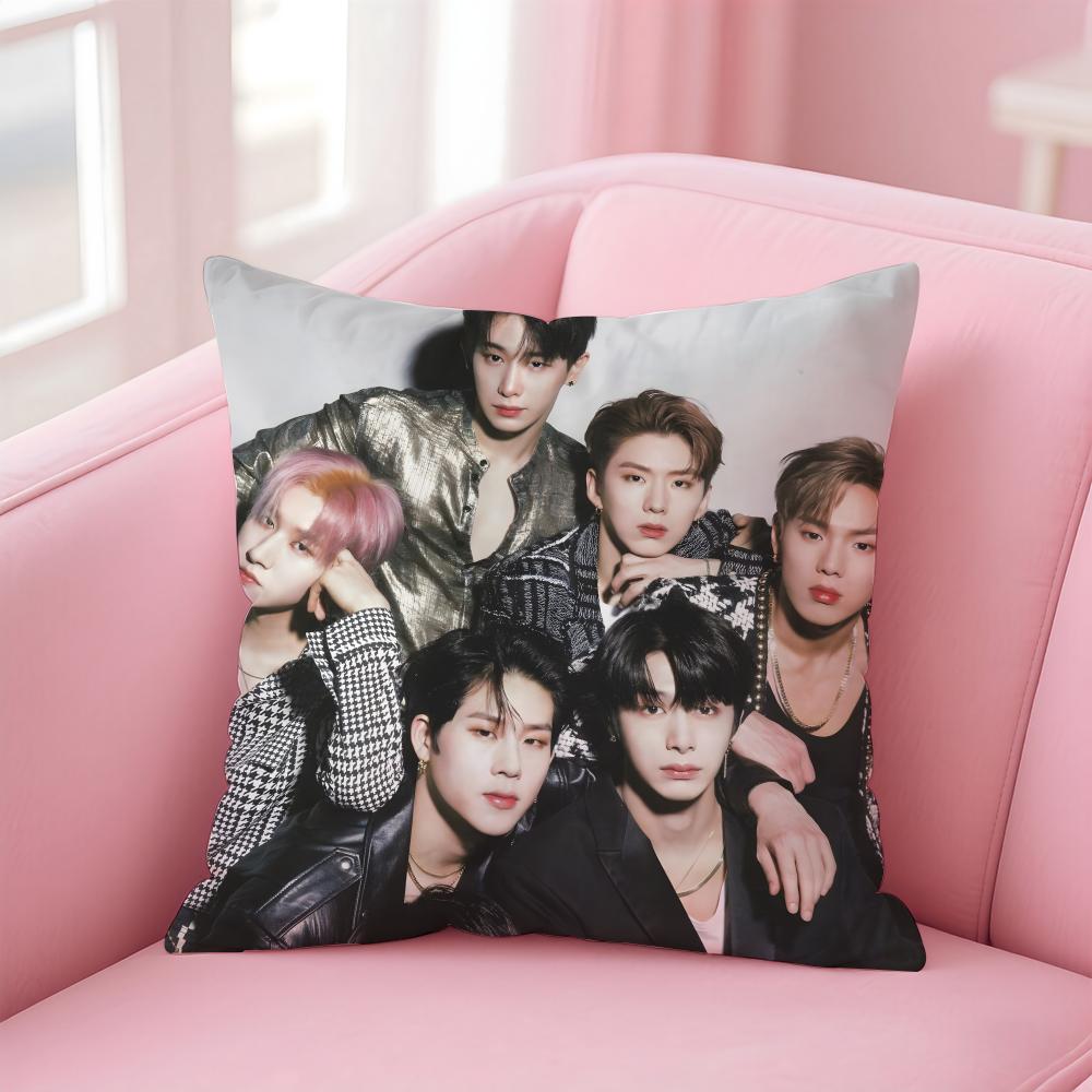 MMONSTA X Cushion Cover Pillowcase Short Plush Invisible zipper Room Sofa Cushion Cover