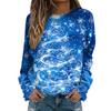 Women's Fashion Casual Long Sleeve Christmas Printed Neck Sweatshirt Top
