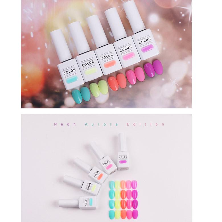 THE GEL Neon Aurora Edition Half Syrup Gel Nail Set 5items (#166~#170)
