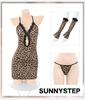SUNNYSTEP Костюм для косплея кошки с леопардовым принтом, Большие размеры S-6L, Жилет-камсол с животным принтом, Сексуальное платье, Облегающее мини-платье, Клубное платье, Платье-футляр, Мини-юбка, Ca