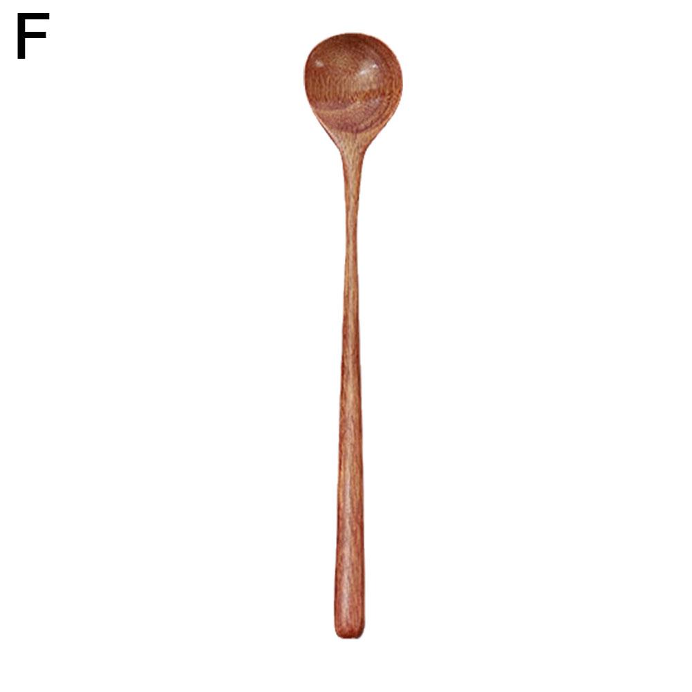 Long Handled Wooden Stirring Spoon Natural Wood Soup Tableware Cooking Honey Coffee Spoon Mixing Spoon Household Soup Spoon4