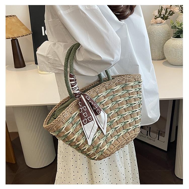 Новая Мода Соломенная Сумка Ручной Работы Плетеная Сумка Для Шопинга Универсальная Соломенная Сумка Соломенная Сумка