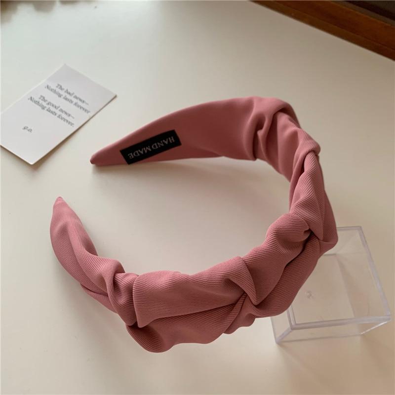 Korean Hair Accessories Solid Color Cotton Crumpled Women's Head Hoop Wide Bezel Makeup Hairbands for Ladies Headwear