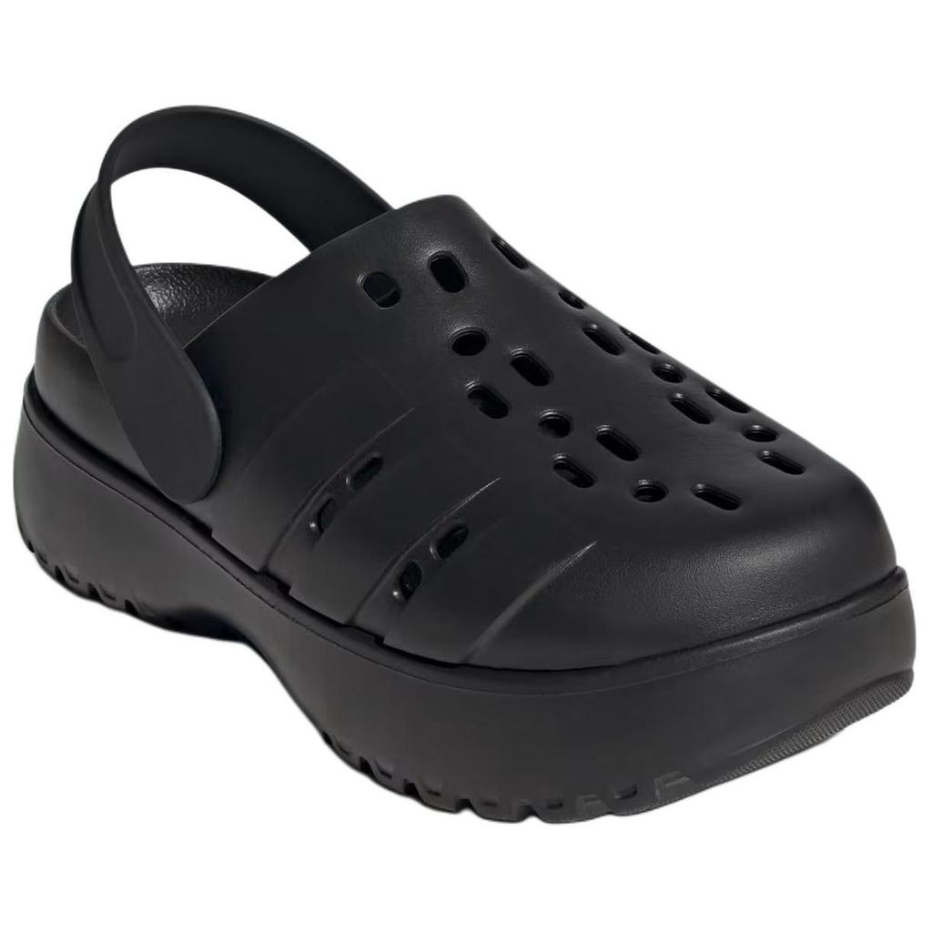 adidas Adilette Платформа Клог Тройной Черный Женские Кроссовки Основной-Черный JP9577
