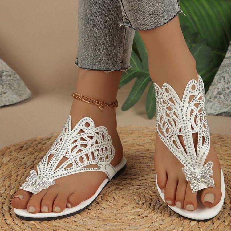 Large-sized Flip-flops with Flip-flops and Fashionable Butterfly Slippers for Women