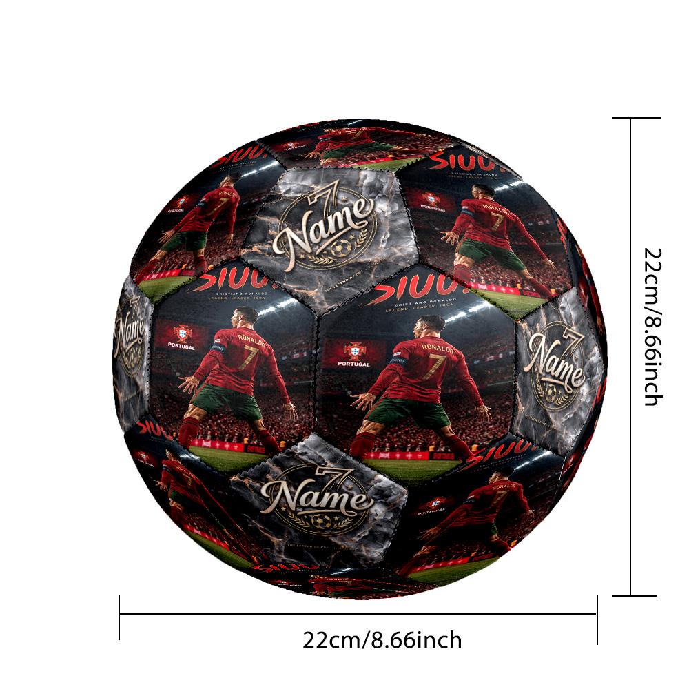 CR7 Ronaldo's Iconic Number Seven Customized Name Size 5 Soccer football Machine Sewn Indoor/Outdoor Training and Matches Perfect for Customized Gifts