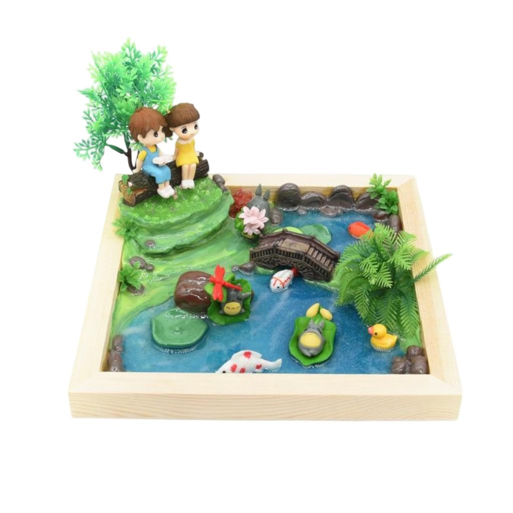 The World Is A Creative Diy Handicraft With Small Accessories Made Of Colored And Epoxy Resin To Create A Micro-Field